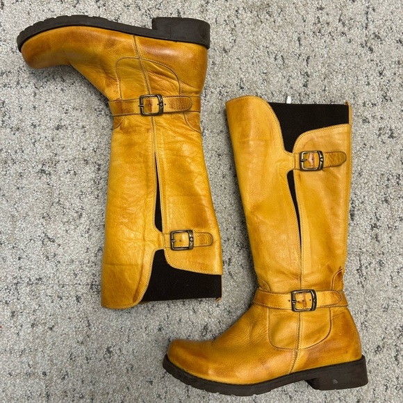 JAFA size 37 EUC near new ultra bright yellow!tan boots- beautiful brand MINT - Picture 7 of 12